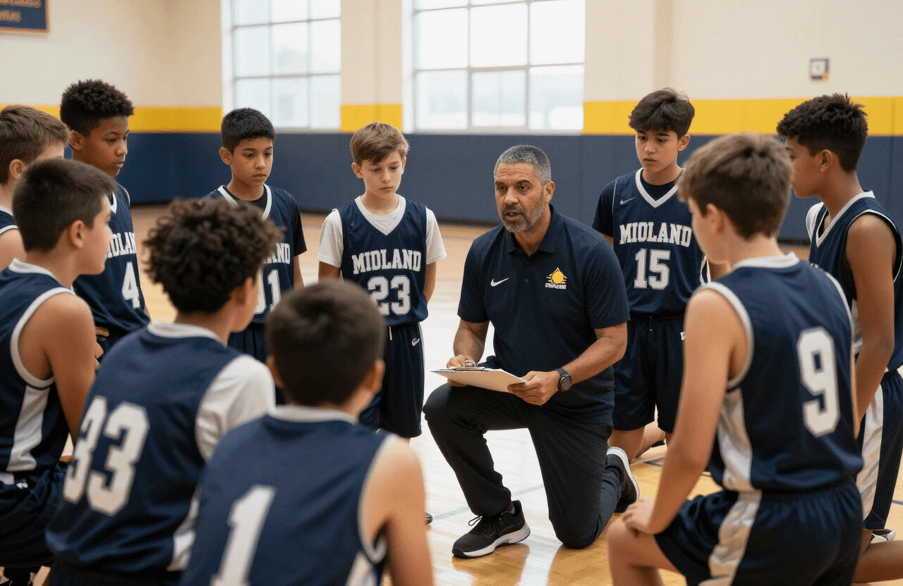 School league team huddle